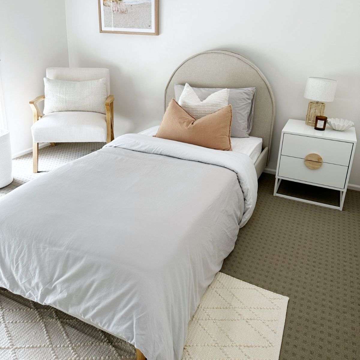 Imogen Single Bed - Light Grey - Mocka Australia