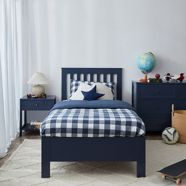 Hamptons King Single Bed - Midnight - Mocka Australia