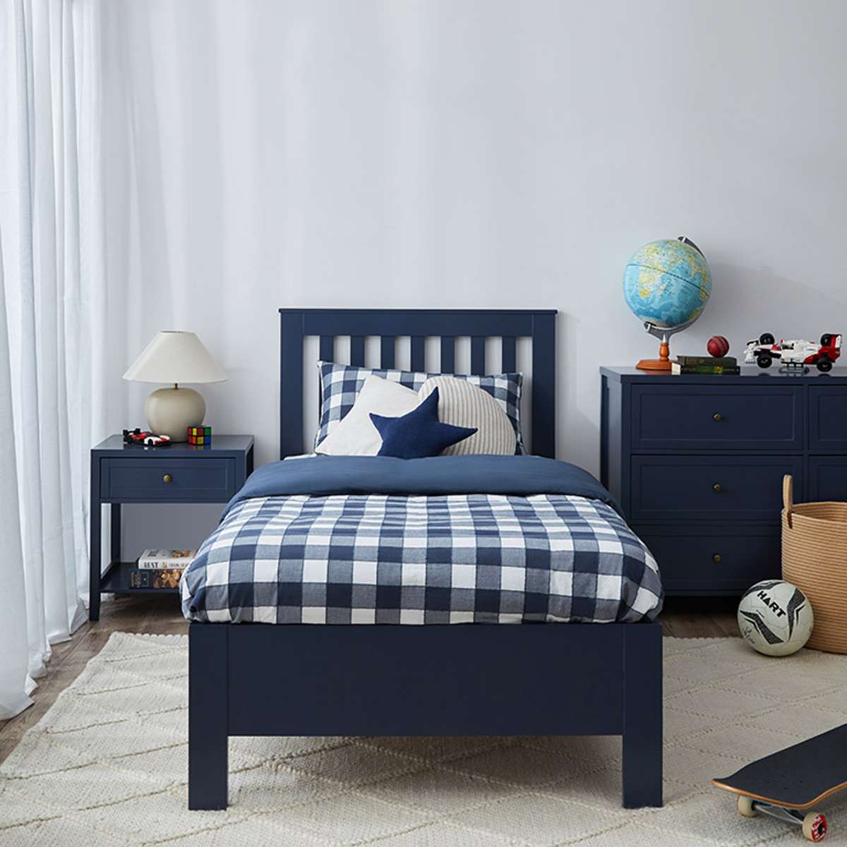 Hamptons King Single Bed - Midnight