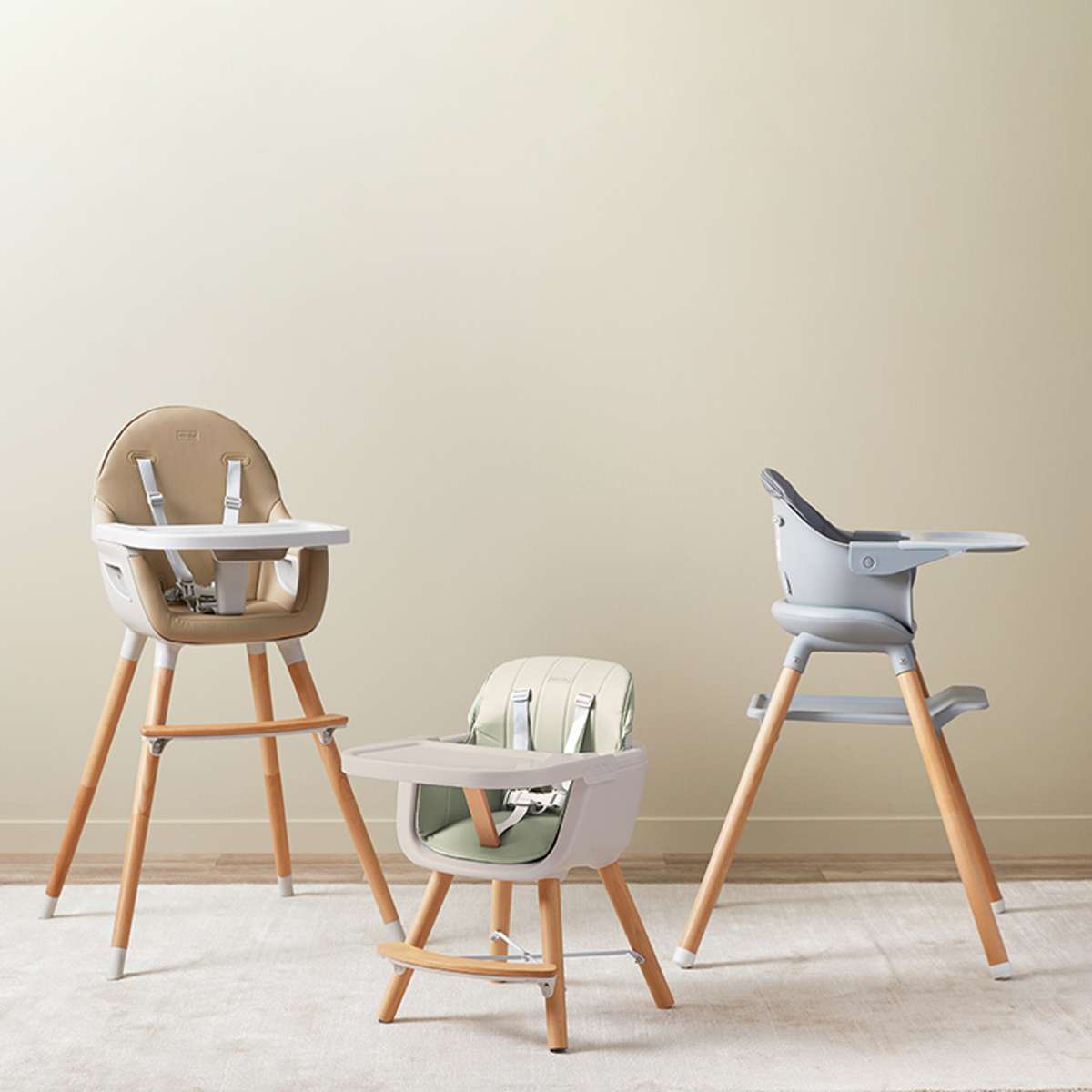 Jenson Natural Highchair - Sage Green