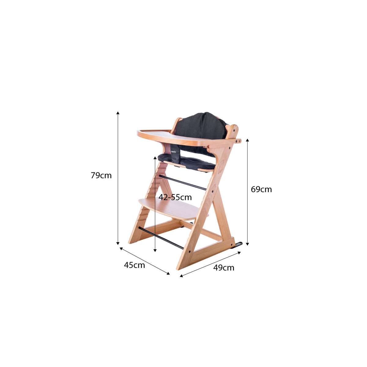 Mocka Original High Chair Wooden Baby High Chair Mocka