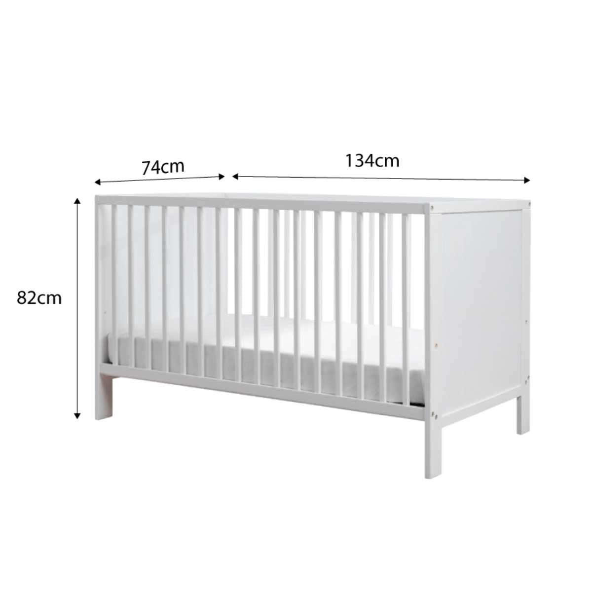 Aspiring White 3-in-1 Cot Conversion Natural Bundle - Mocka Australia