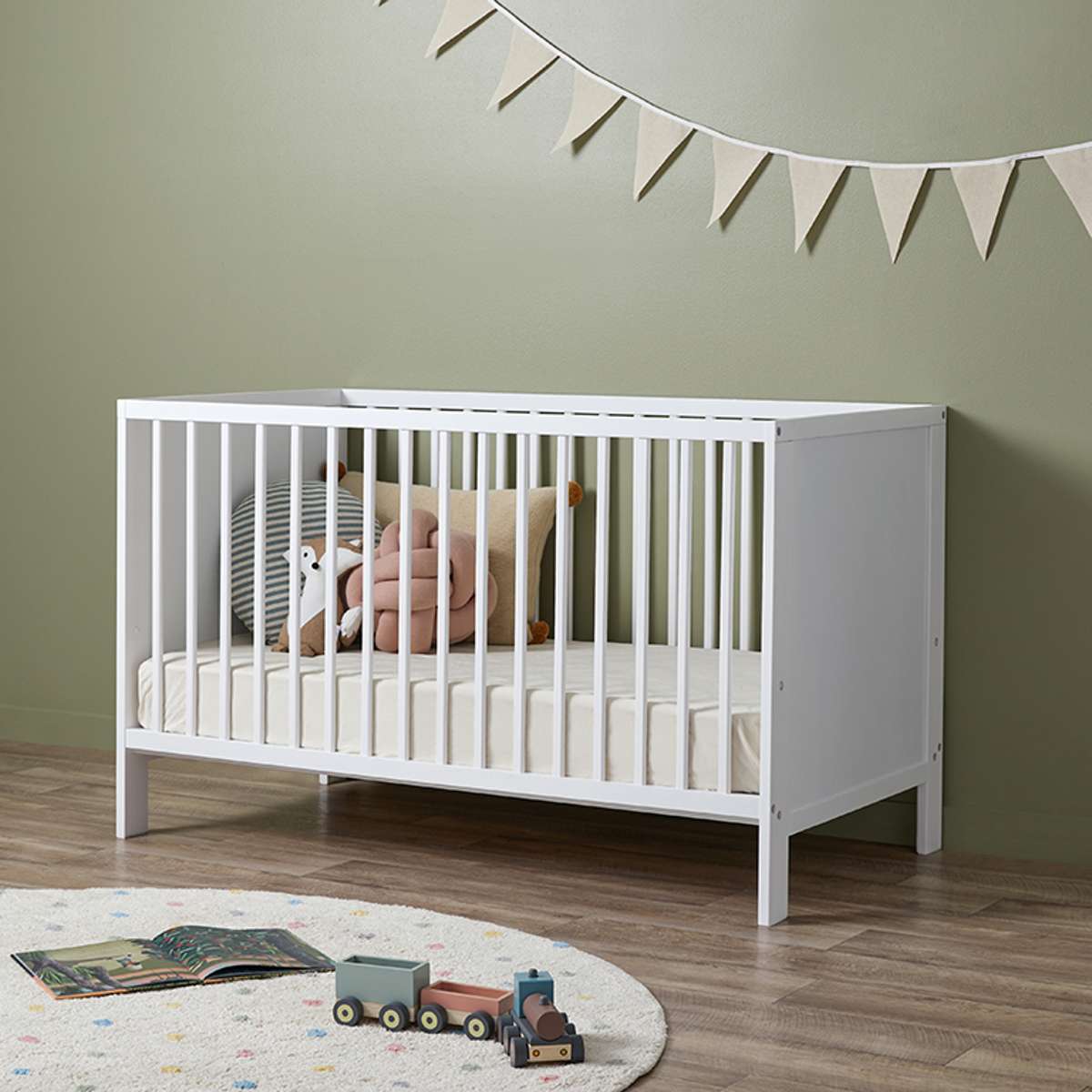 Aspiring White 3-in-1 Cot Conversion Natural Bundle - Mocka Australia