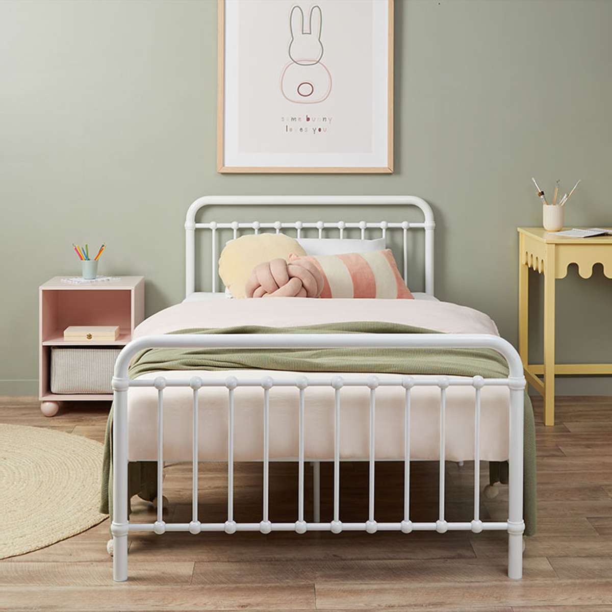 Sonata Bed - King Single - White