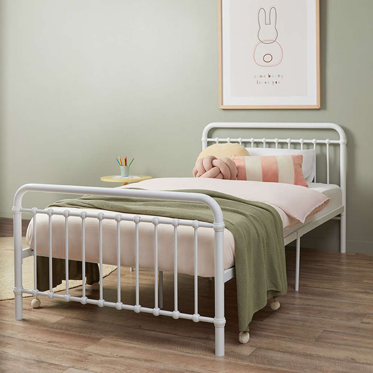 Sonata Bed - King Single - White