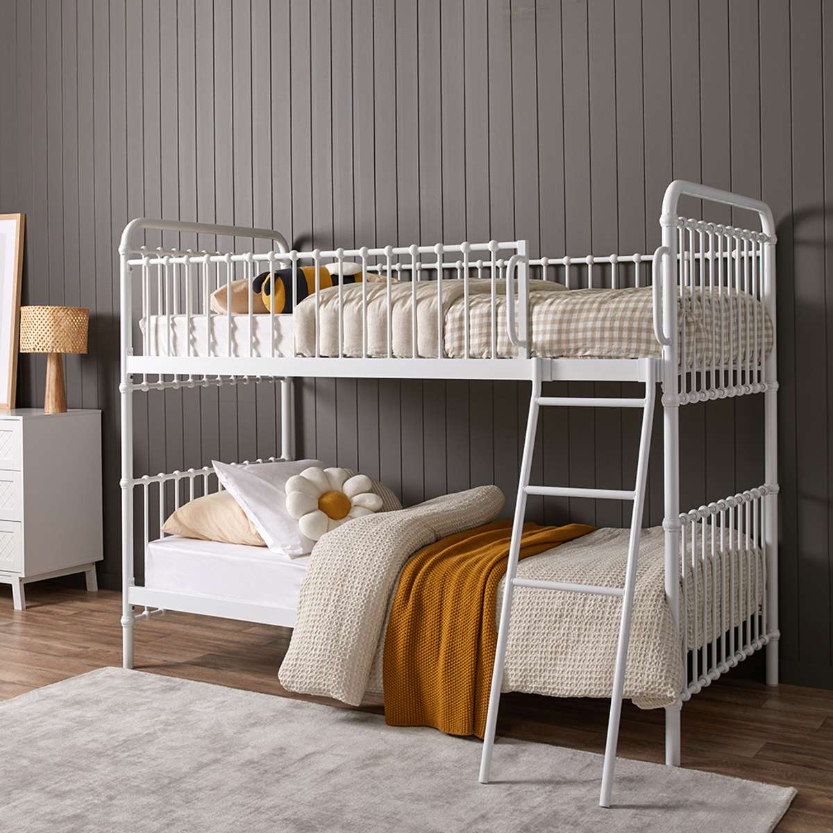 Sonata White Bunk Bed Mattress Bundle