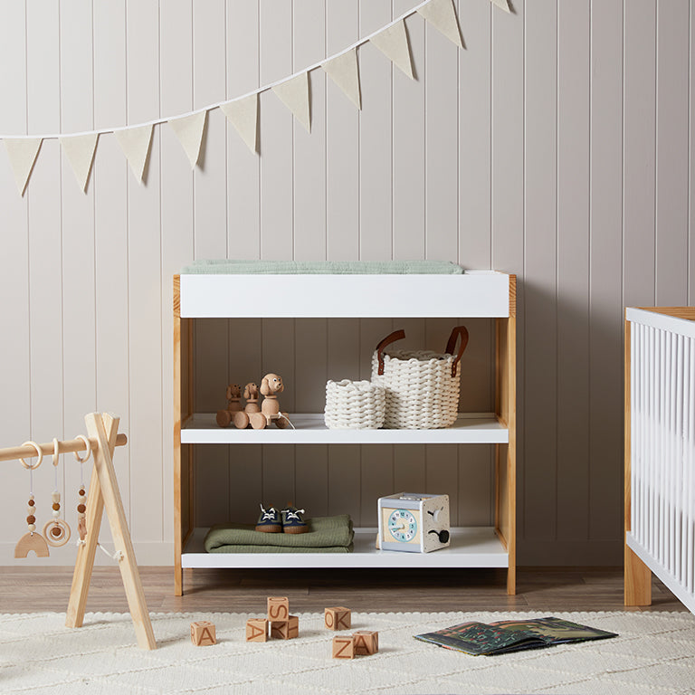 Aspiring Change Table White Natural Nursery Furniture