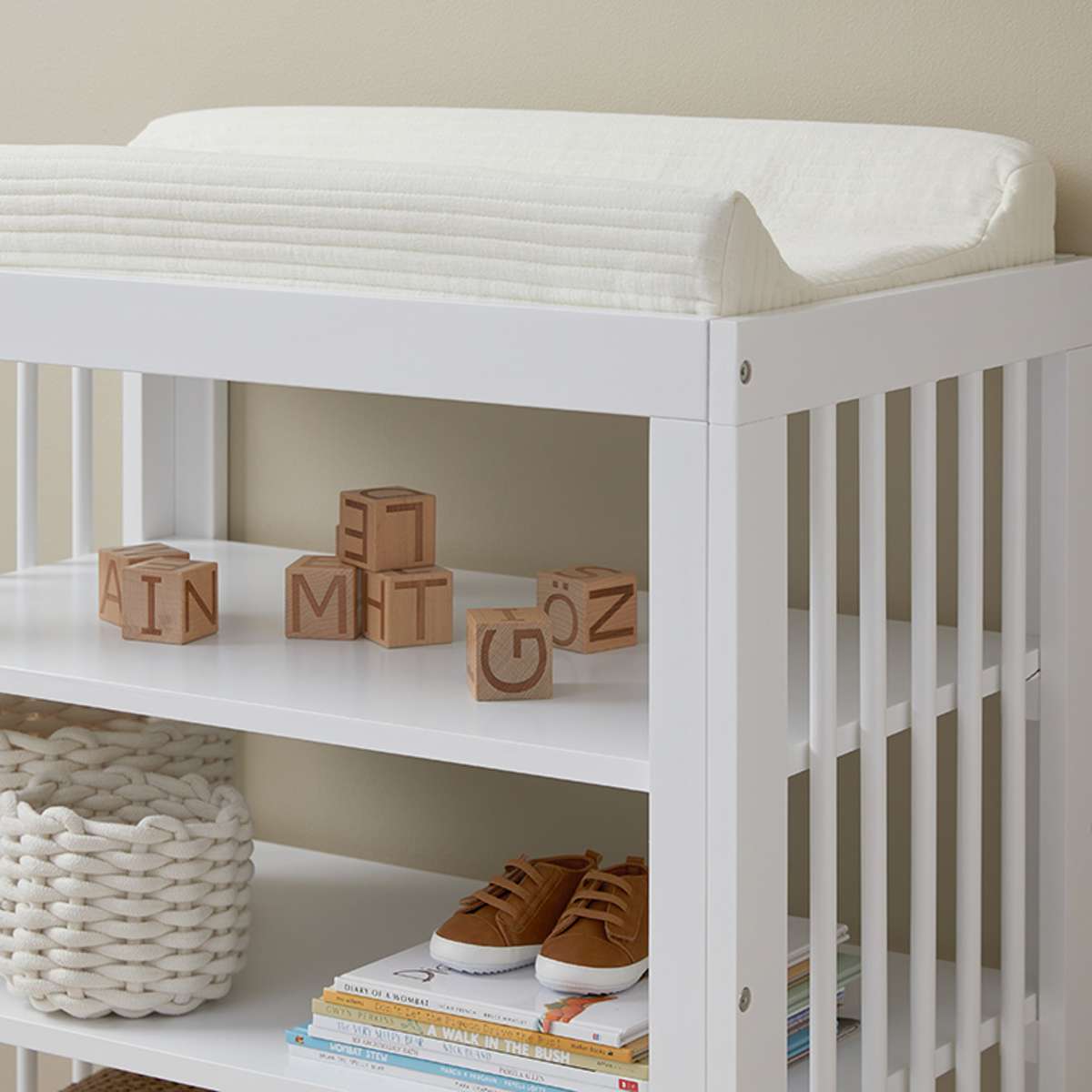 Mocka Aspen Change Table White Nursery Furniture