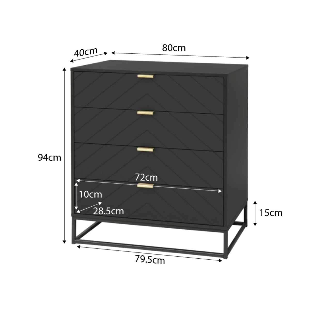 Inca Four Drawer - Black - Mocka Australia