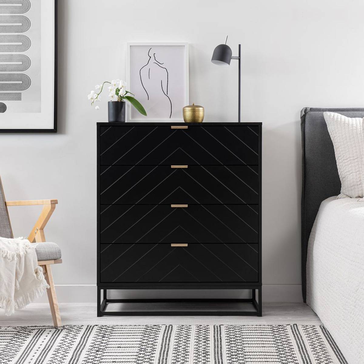 Inca Four Drawer - Black - Mocka Australia