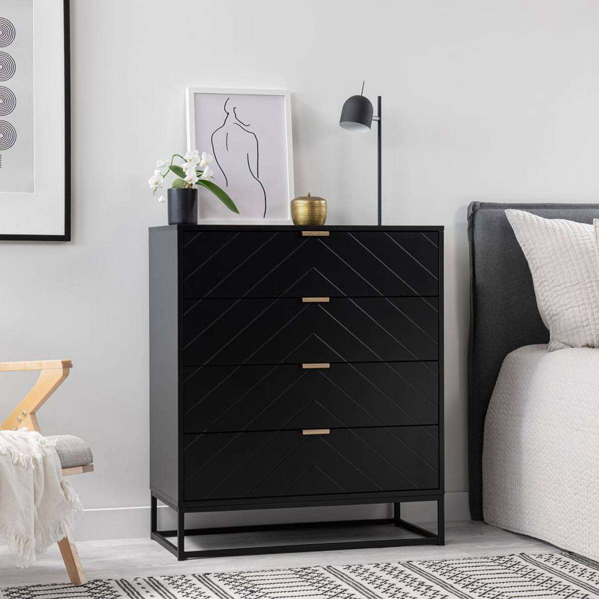 Inca Four Drawer - Black