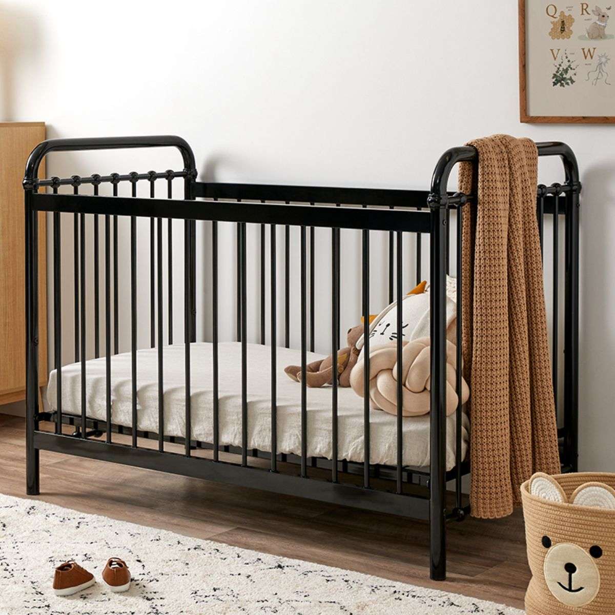 Sonata Cot Black For A Stylish Nursery Mocka