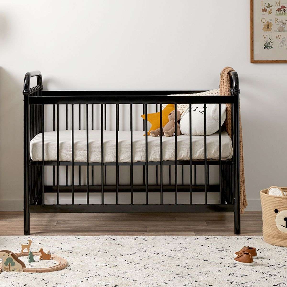 Sonata Black 3-in-1 Cot Conversion Bundle - Mocka Australia