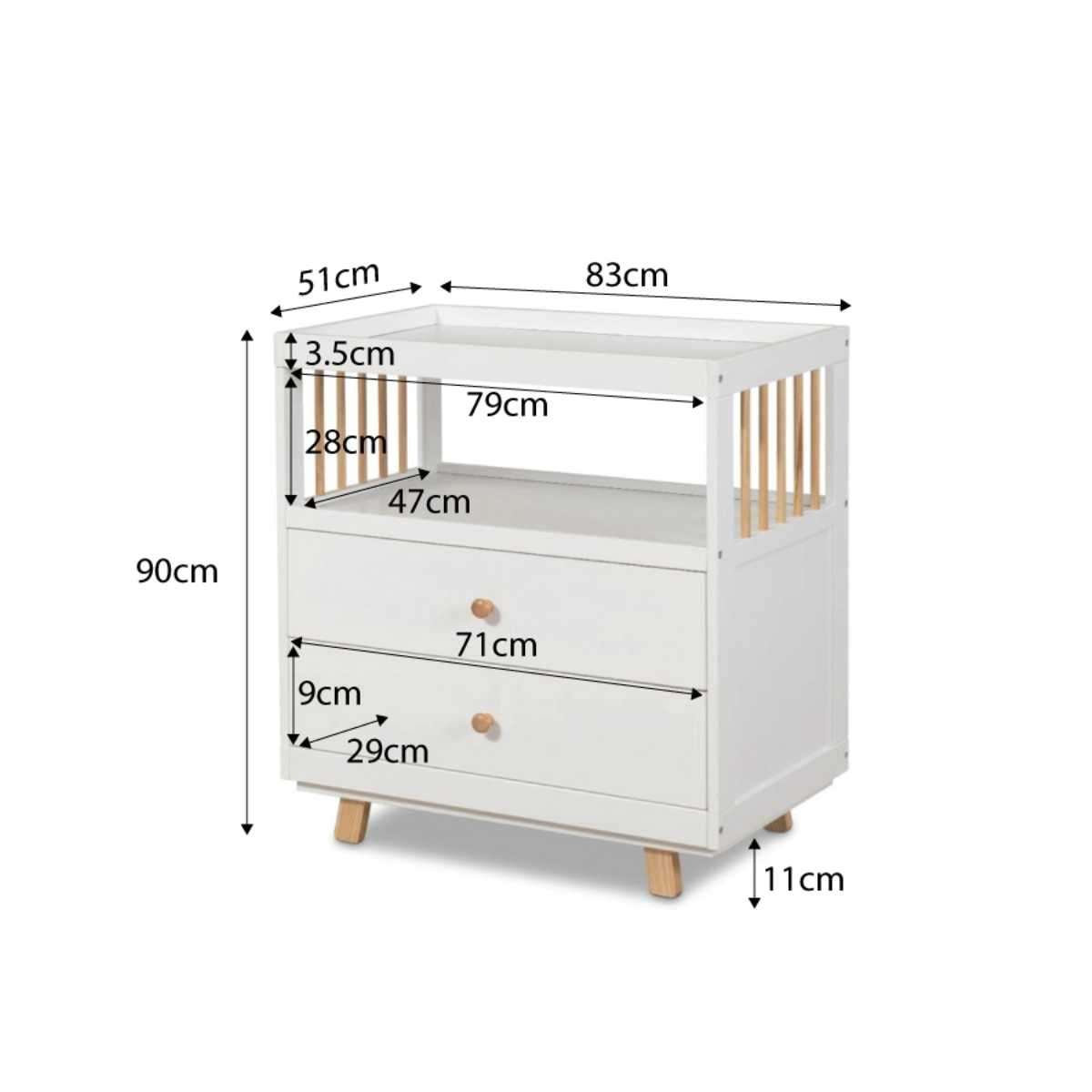 Aspen Change Table with Drawers Elegant Baby Furniture