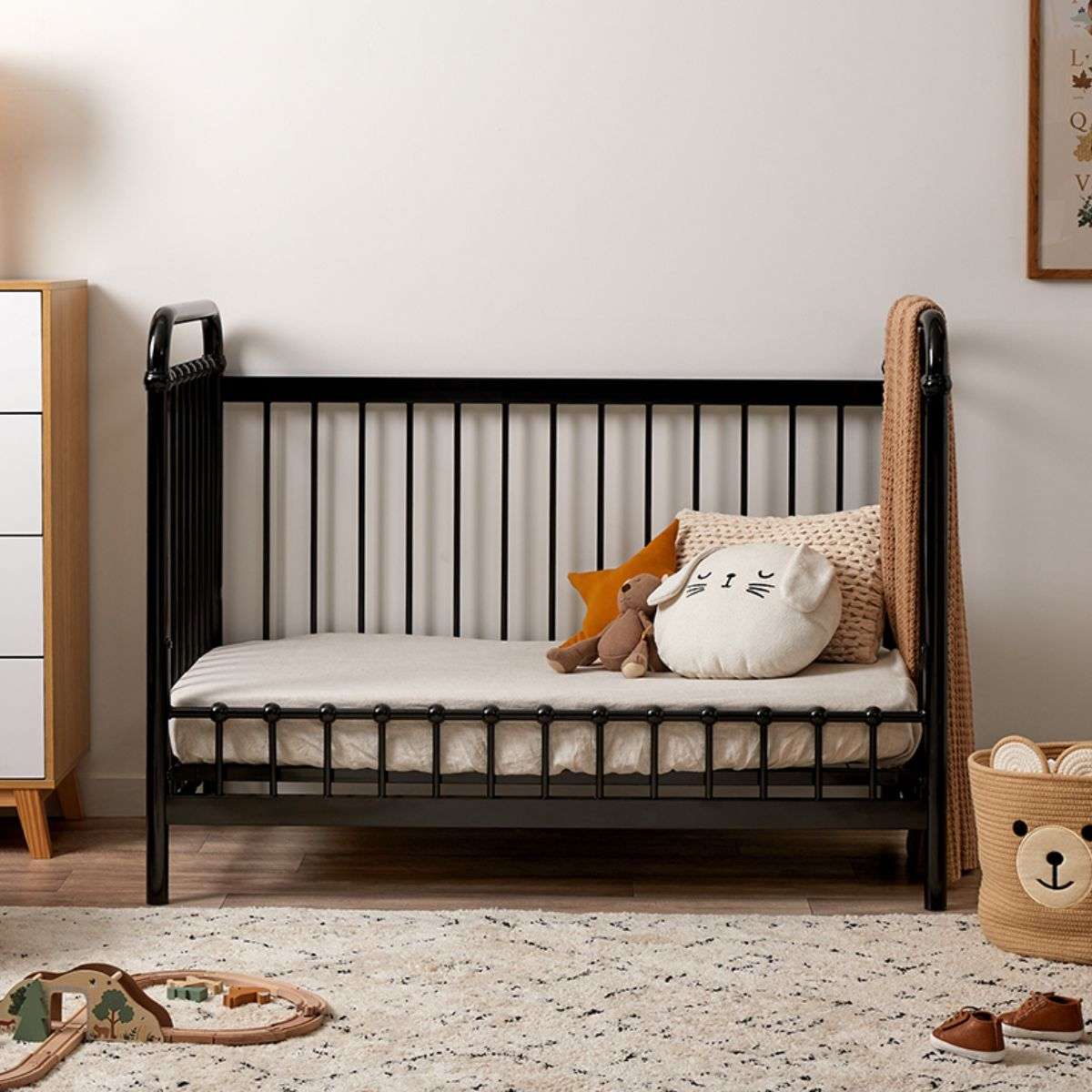 Sonata Black 3-in-1 Cot Conversion Bundle - Mocka Australia