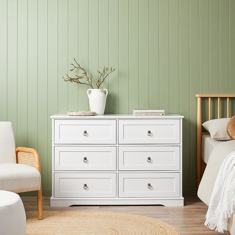 Hamptons Six Drawer - Wide