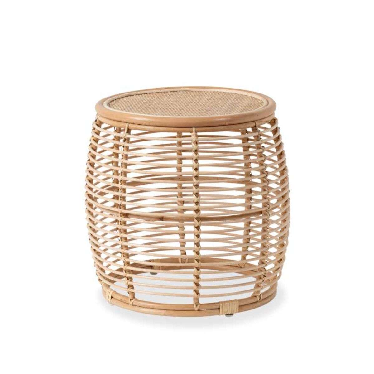 Venice Rattan Drum Side Table - Mocka Australia