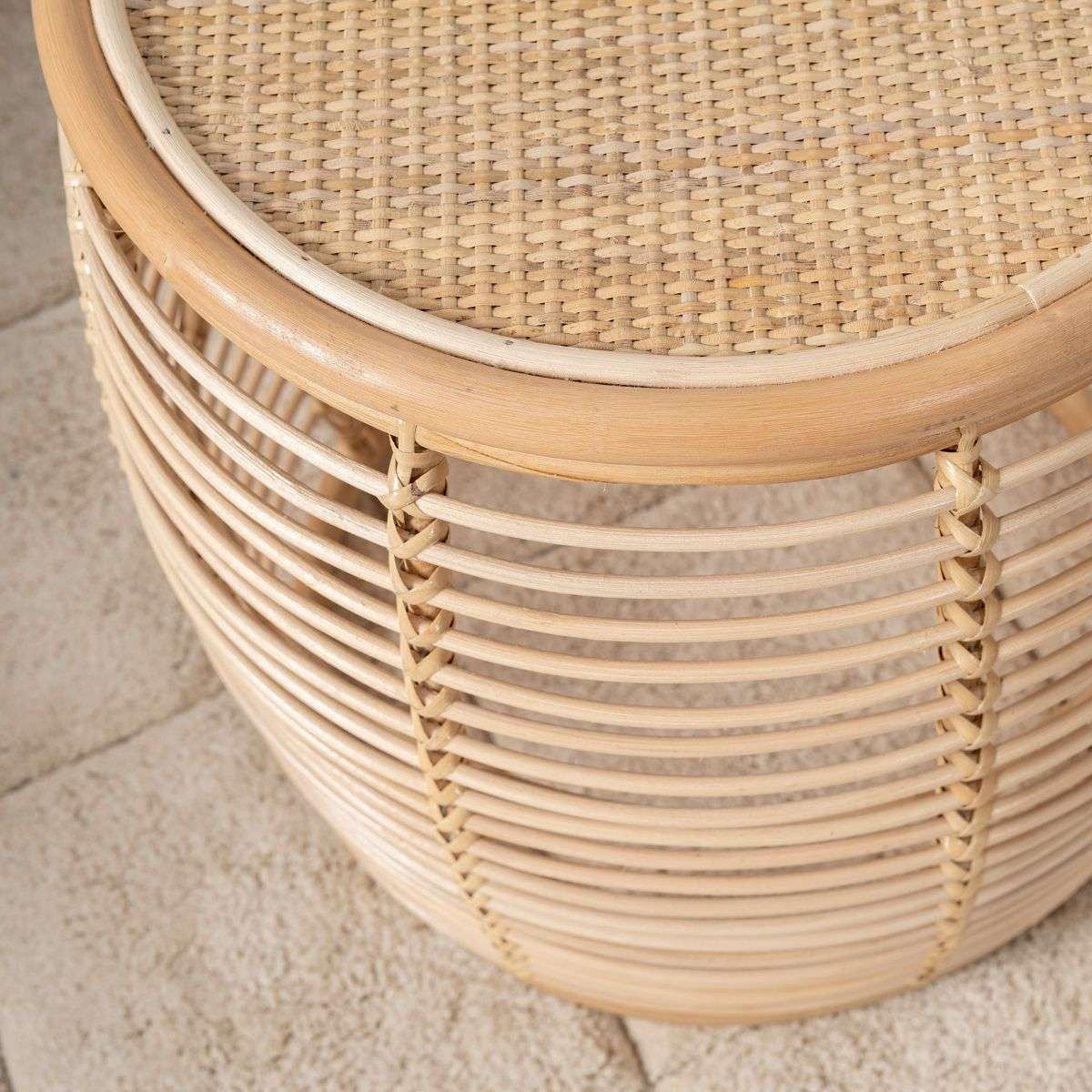 Venice Rattan Drum Side Table - Mocka Australia