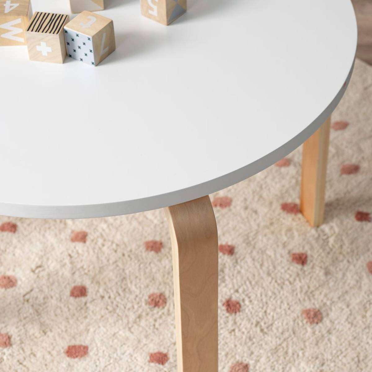 Hudson Kids Round Table - White/Natural - Mocka Australia