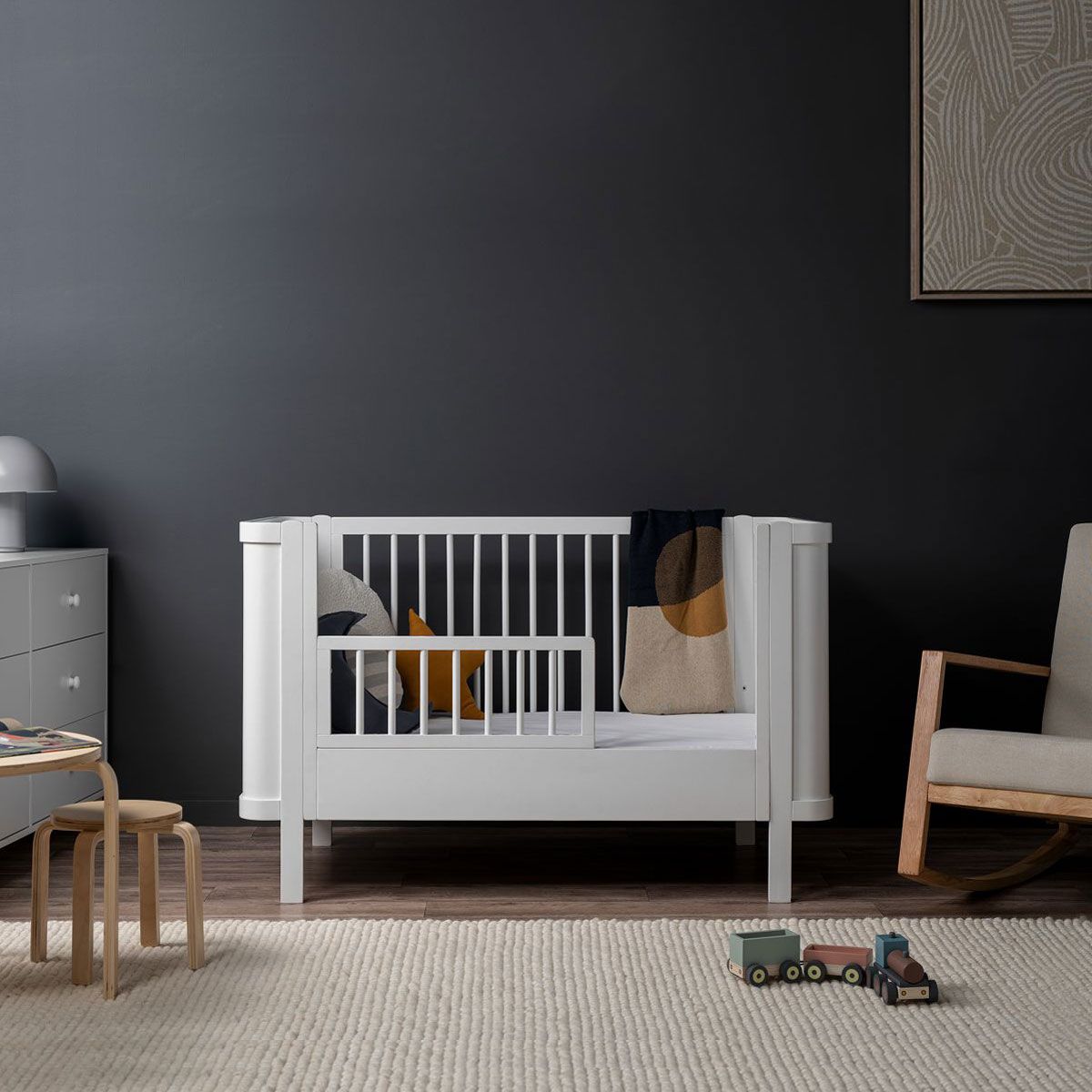 Orlando Contempo Cot Toddler Bed Half Frame - White