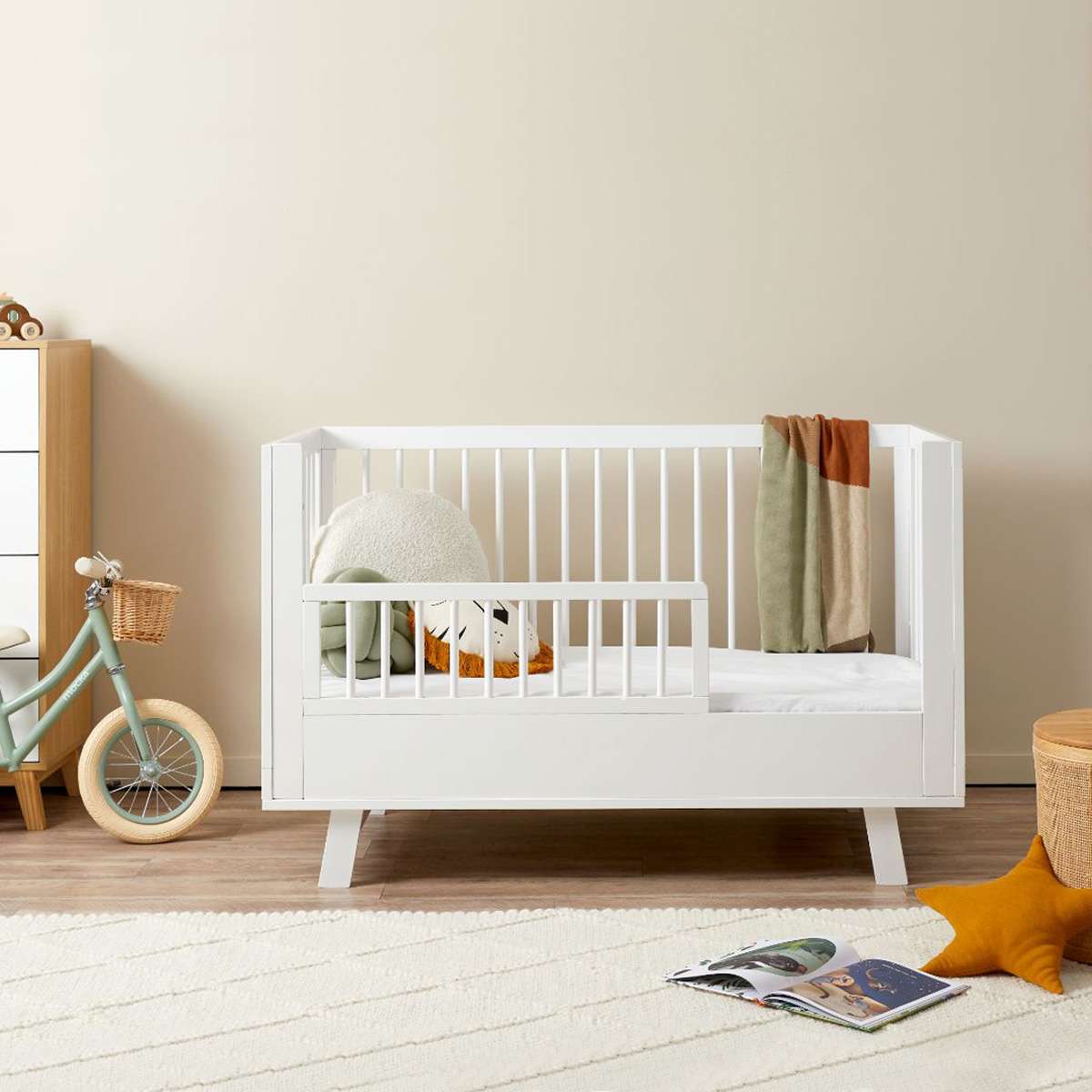 Aspen White 3-in-1 Cot Conversion Bundle - Mocka Australia