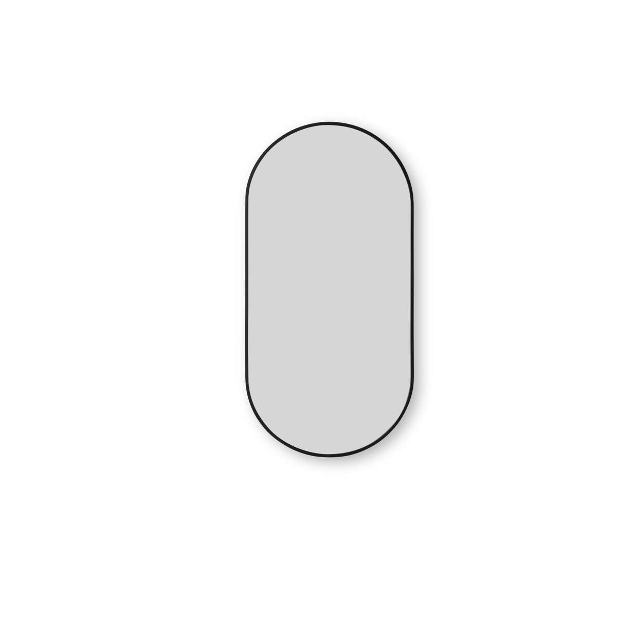 Rony Metal Pill Shaped Mirror - Black