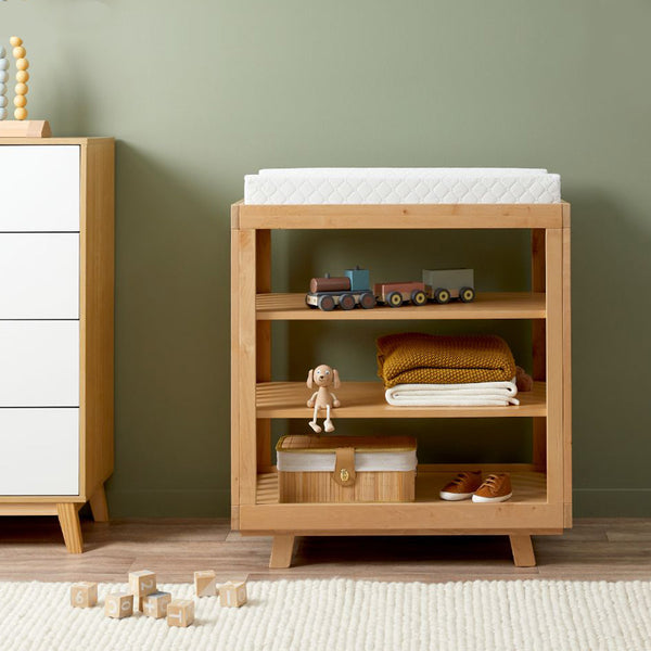 Natural wood changing table on sale