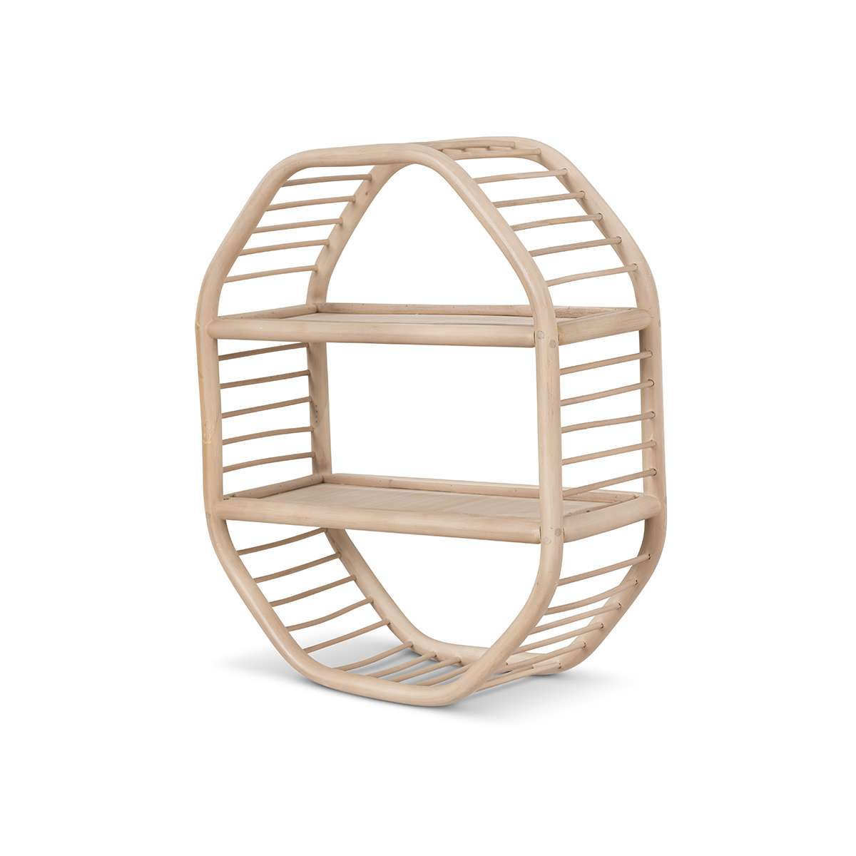 Marvin Rattan Hexagonal Wall Shelf - Mocka Australia