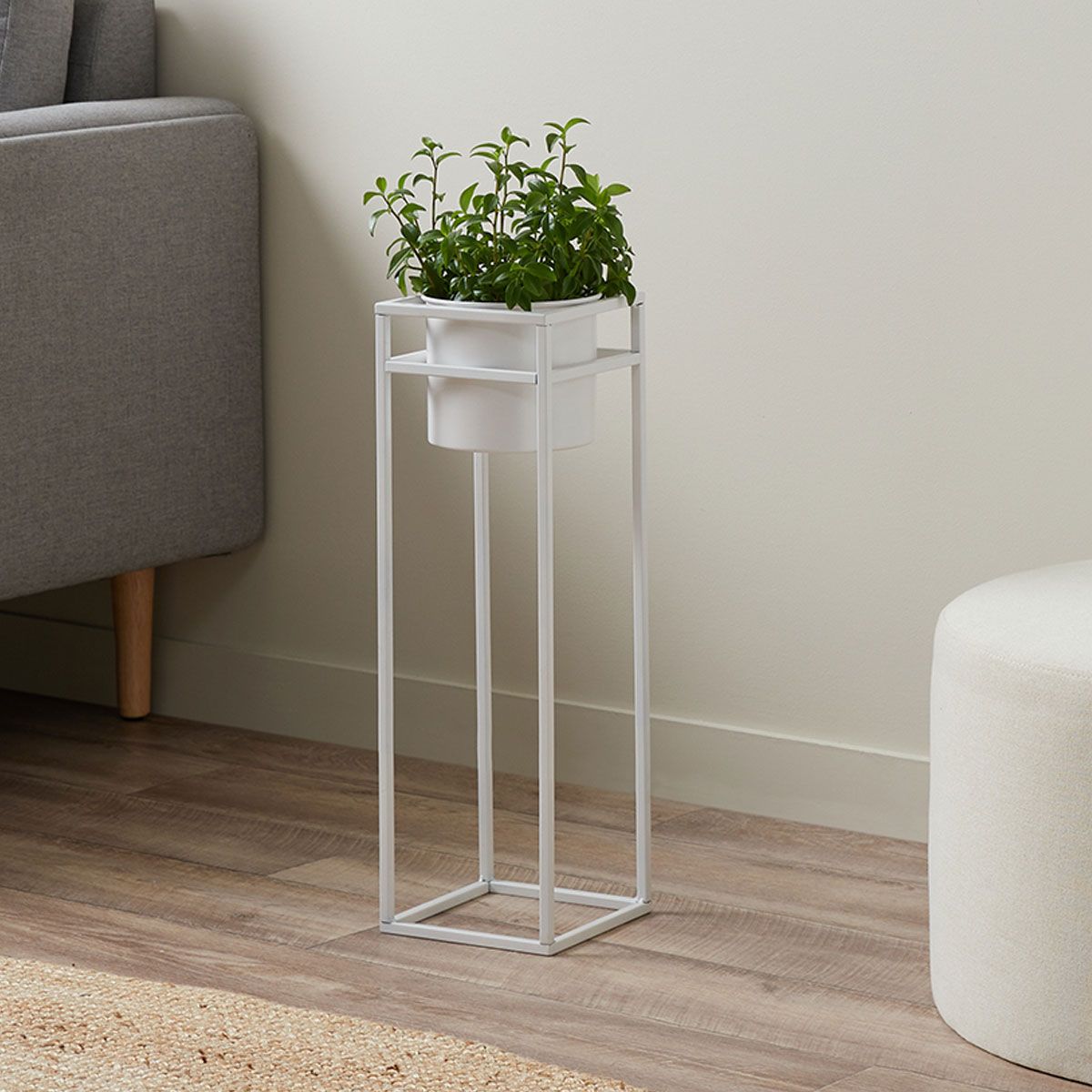 Brent Metal Plant Stand White - Tall - Mocka Australia