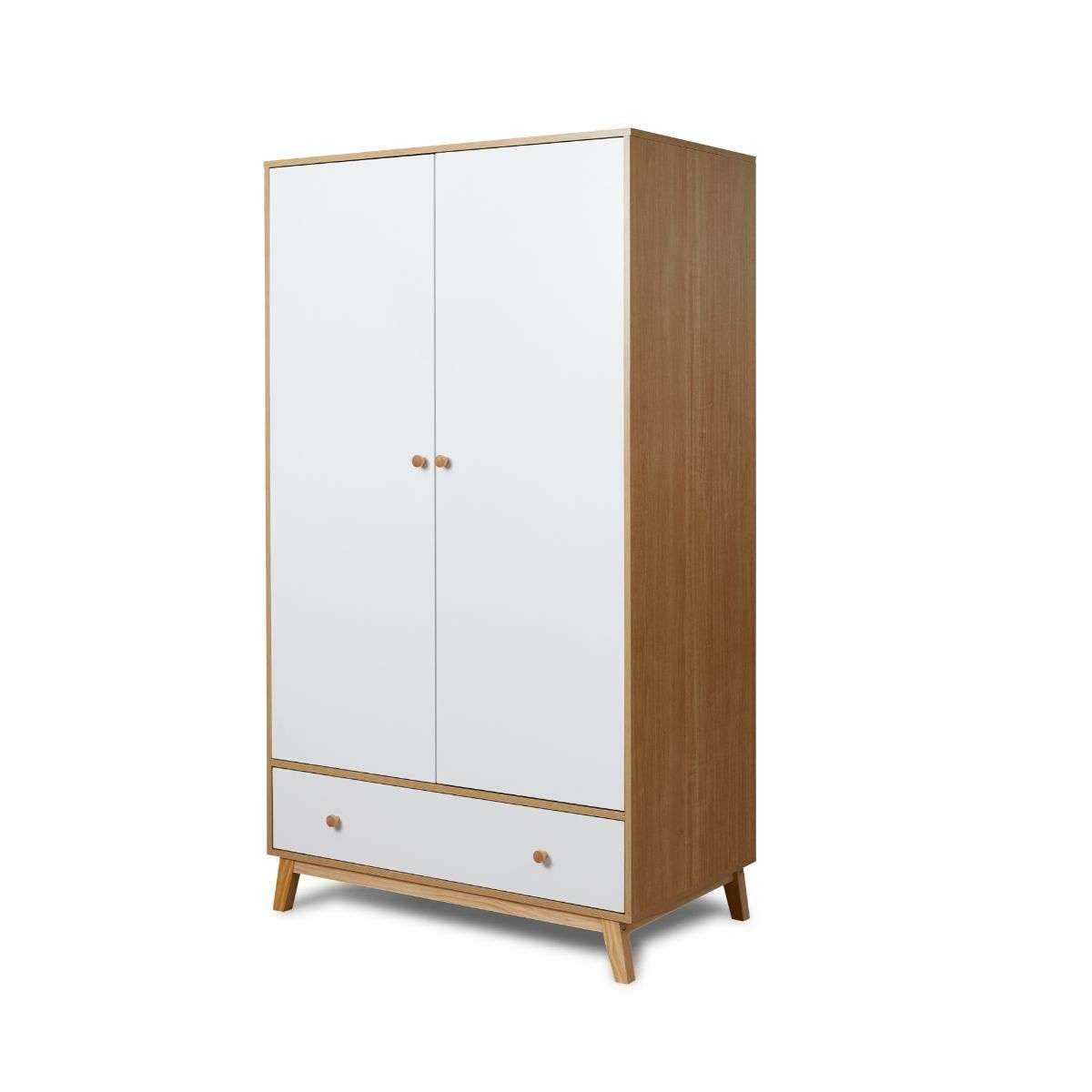 Aspen Wardrobe - White/Natural - Mocka Australia