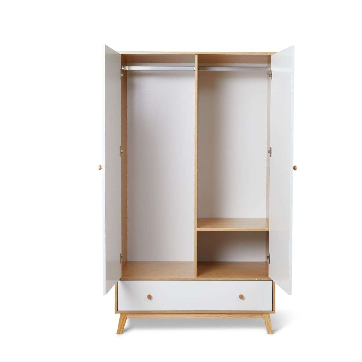 Aspen Wardrobe - White/Natural - Mocka Australia