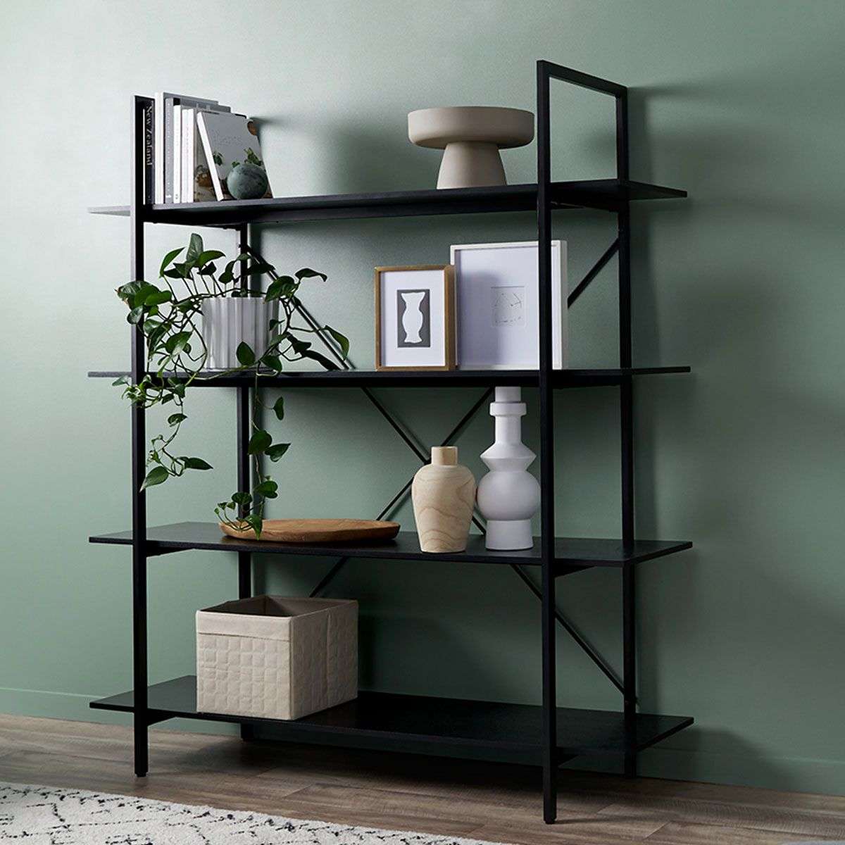 Porto Bookcase - All Black - Mocka Australia