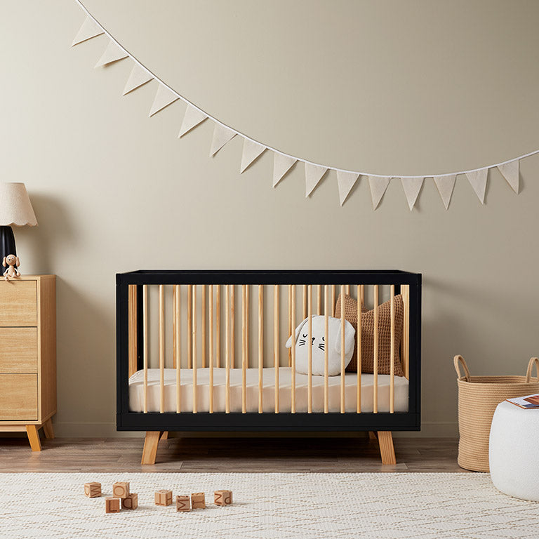 Aspen Classic Cot - Black/Natural - Mocka Australia