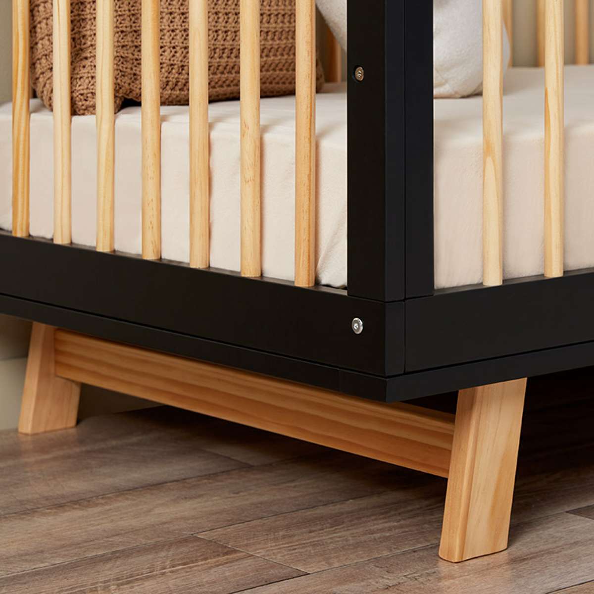 Aspen Classic Cot - Black/Natural - Mocka Australia