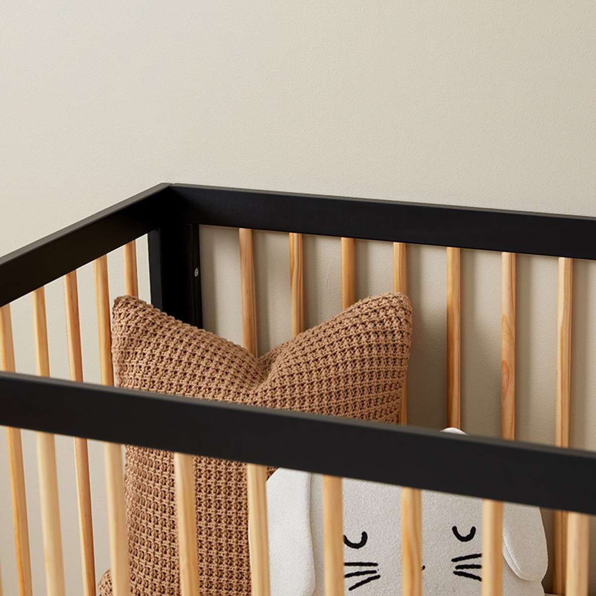 Aspen Classic Cot Black Natural Nursery Furniture