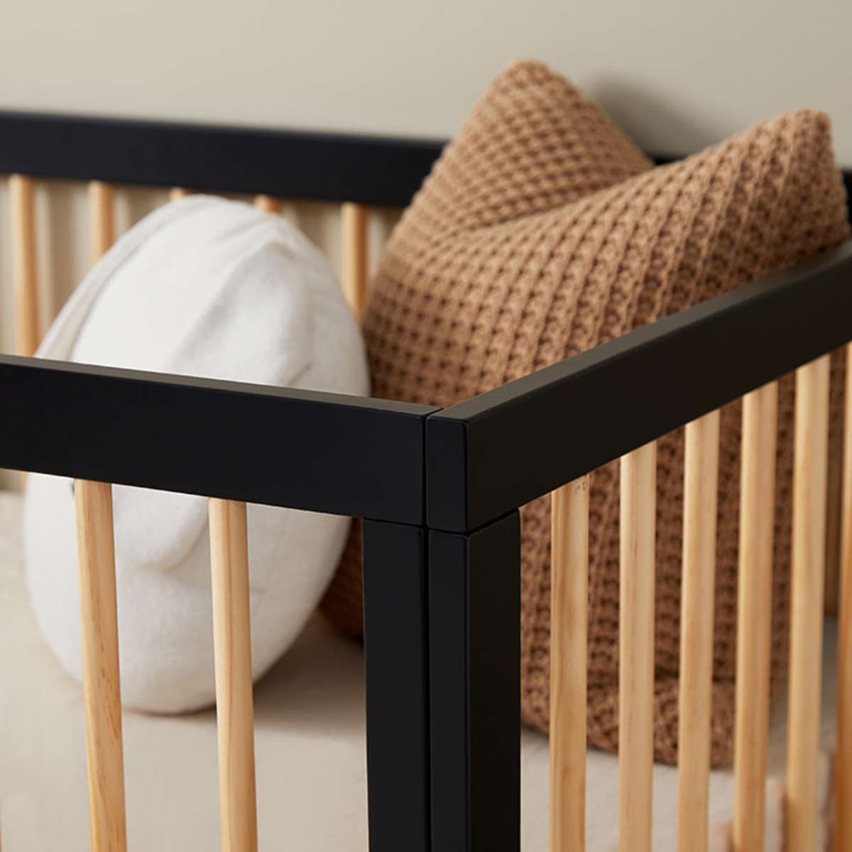 Aspen Classic Cot Black Natural Nursery Furniture