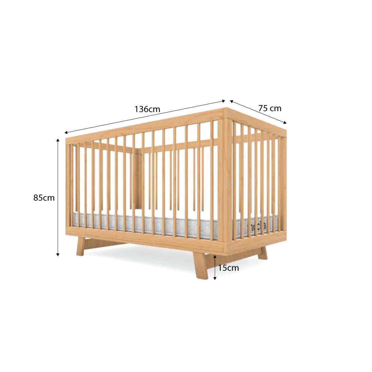 Aspen Classic Cot Natural Birch Nursery Furniture Mocka