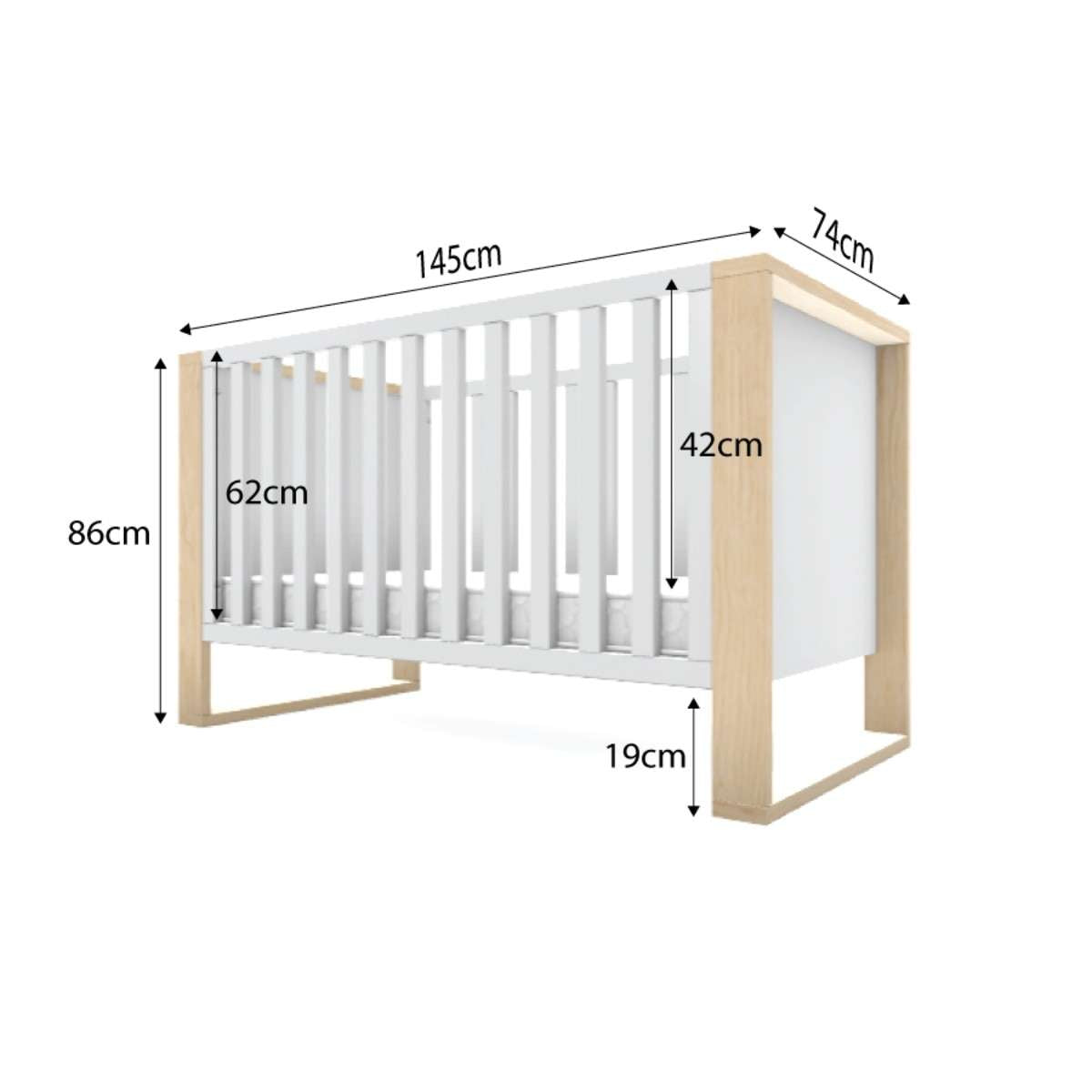 Boston Contemporary Cot - White/Natural