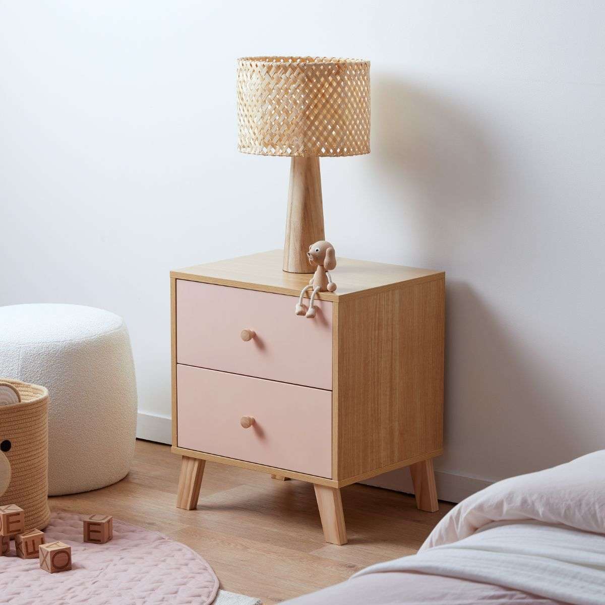 Aspen Bedside Table - Pink - Mocka Australia