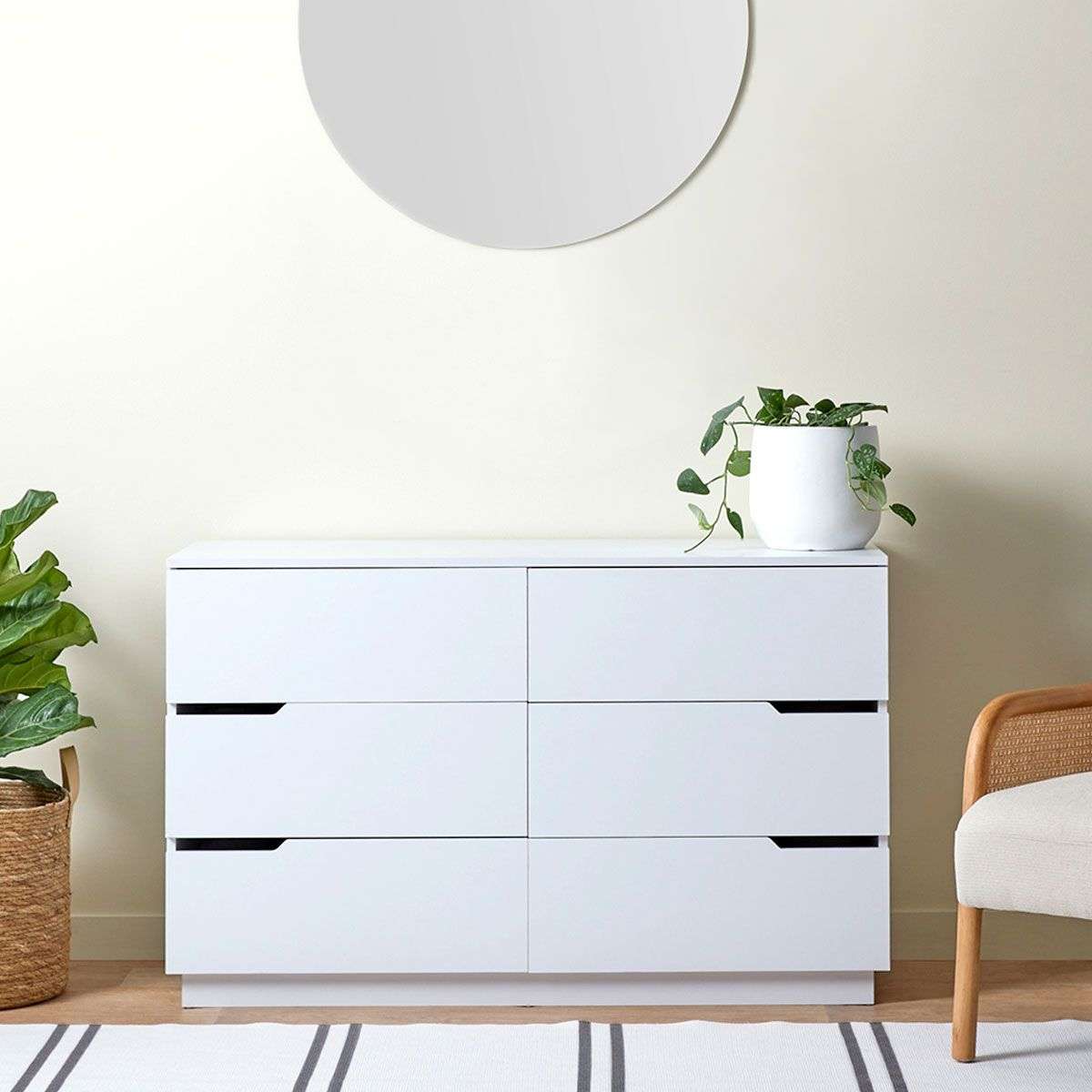 Zack Six Drawer - White Bundle - Mocka Australia