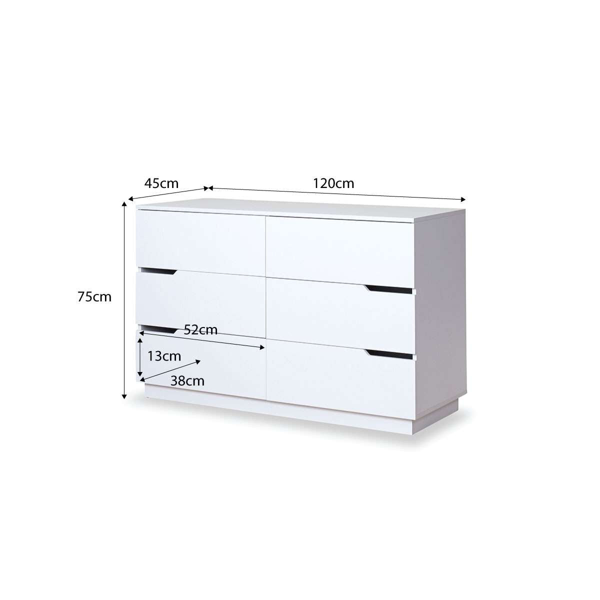 Zack Six Drawer - White Bundle - Mocka Australia