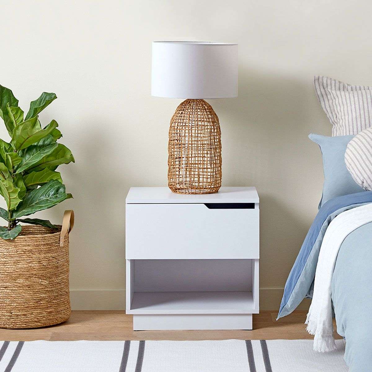 Zack Bedside Table - White Bundle - Mocka Australia