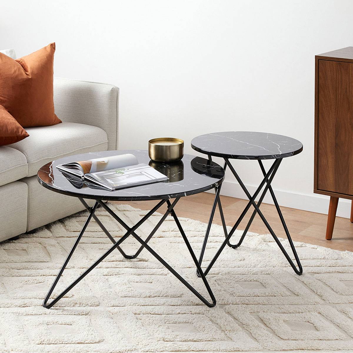 Lewis Coffee Table - Set of 2 - Black - Mocka Australia