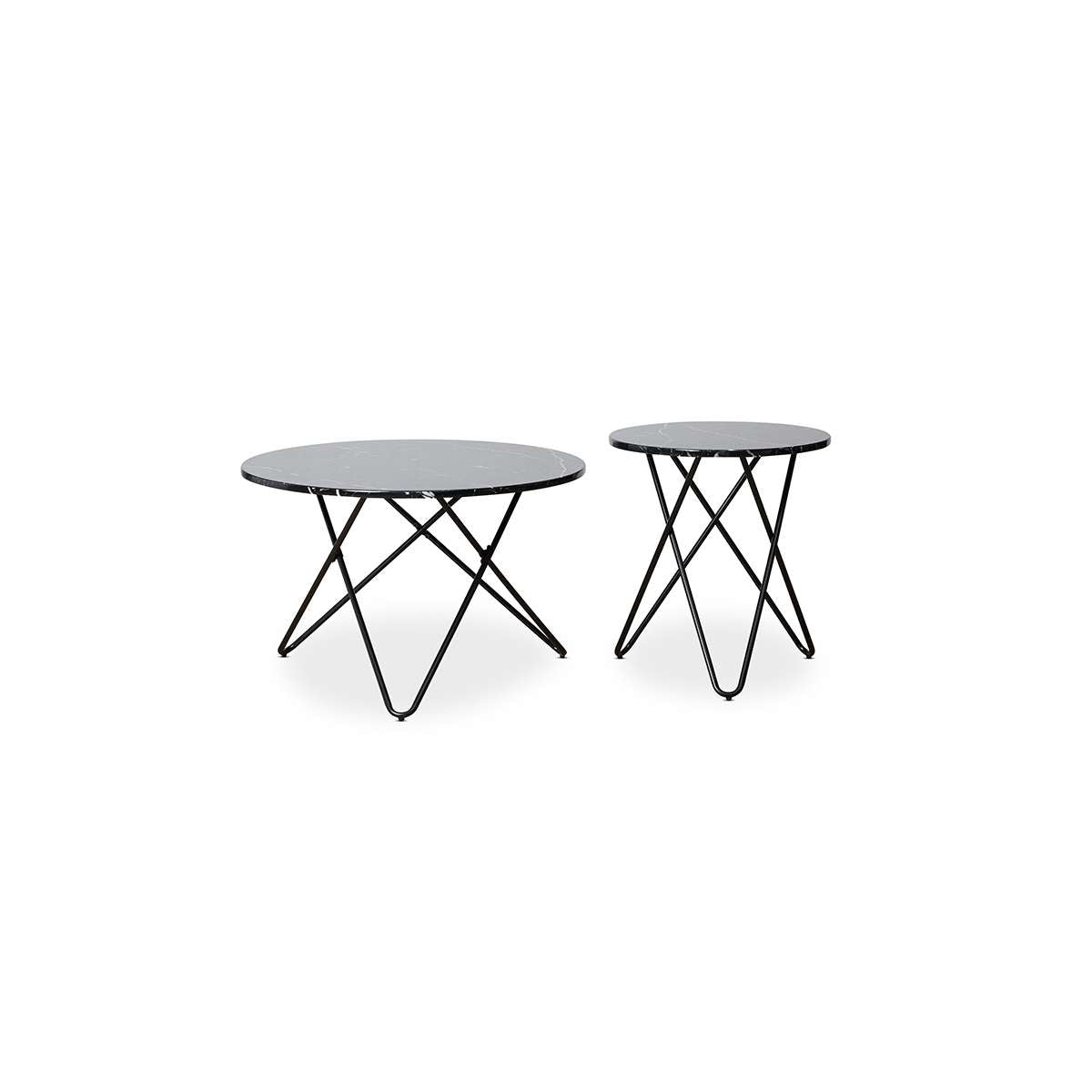 Lewis Coffee Table - Set of 2 - Black - Mocka Australia