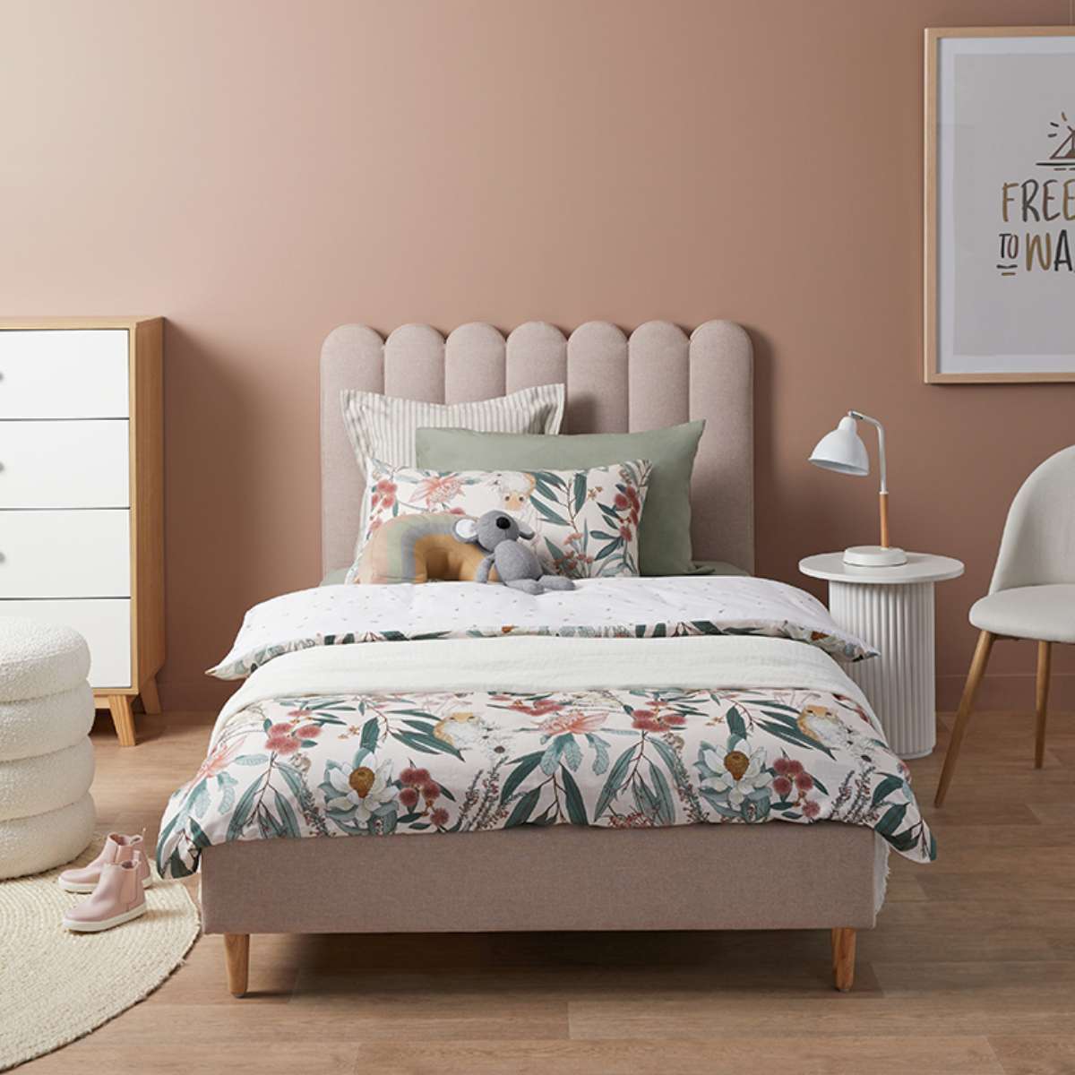 Fiona Single Bed - Dusty Pink - Mocka Australia