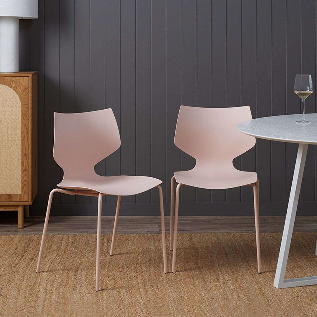 Pia Dining Chair - Blush Set of Four Bundle - Mocka Australia