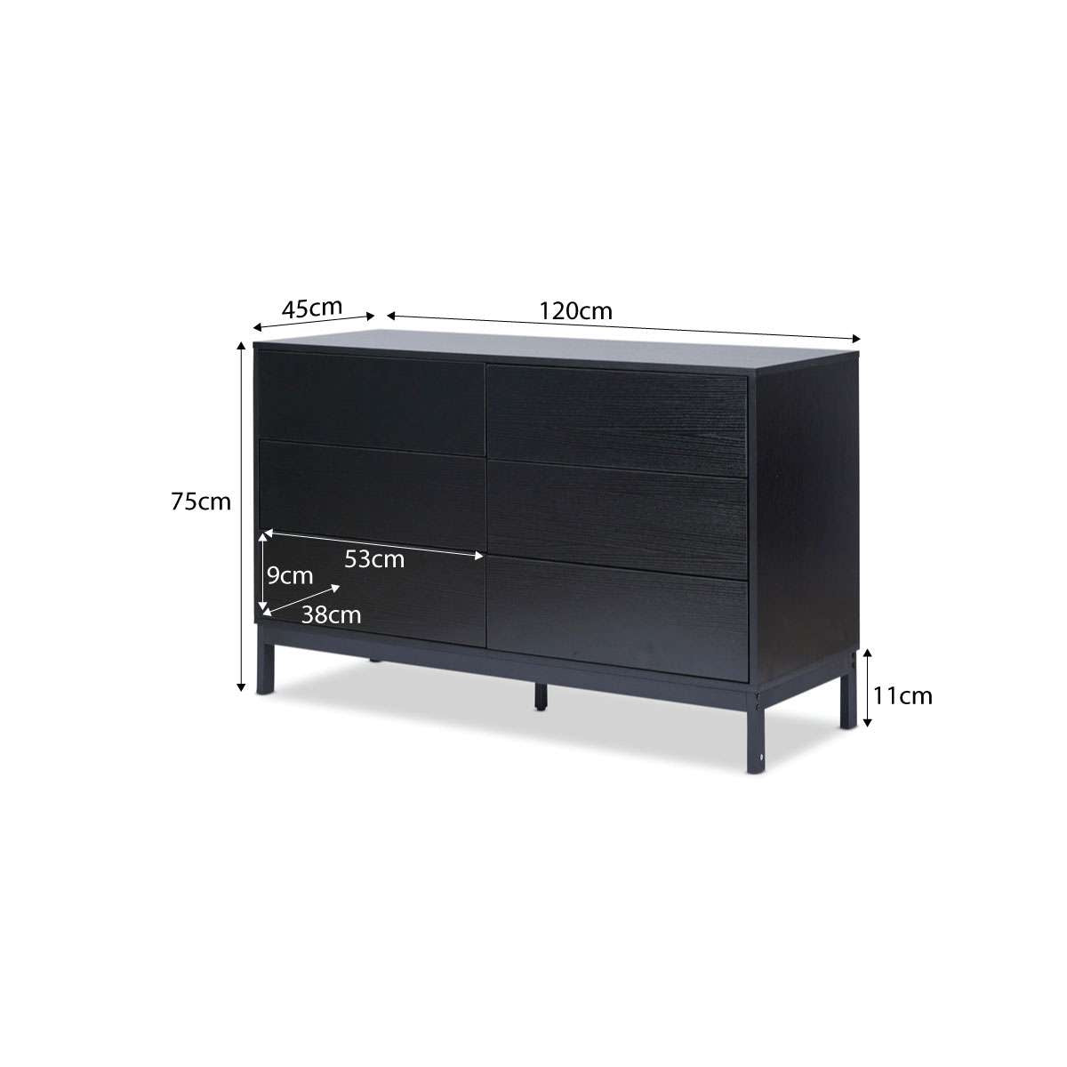 Zander Six Drawer - Black Bundle - Mocka Australia