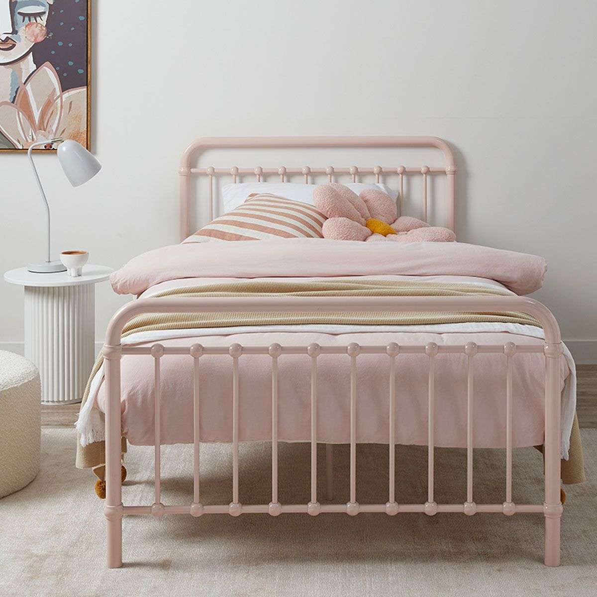 Sonata Bed - King Single - Pink - Mocka Australia