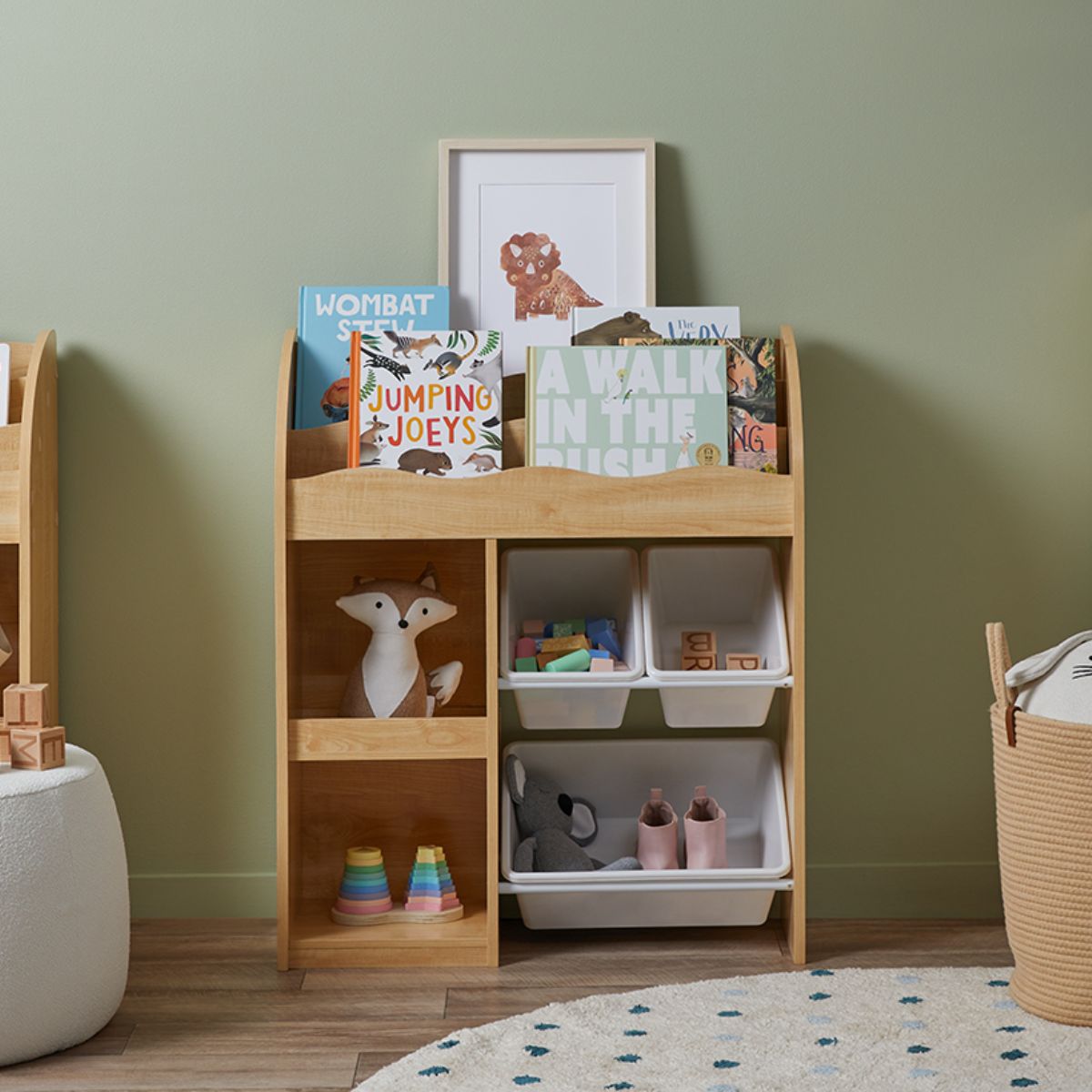 Theo Kids Bookshelf and Tub Organiser - Mocka Australia