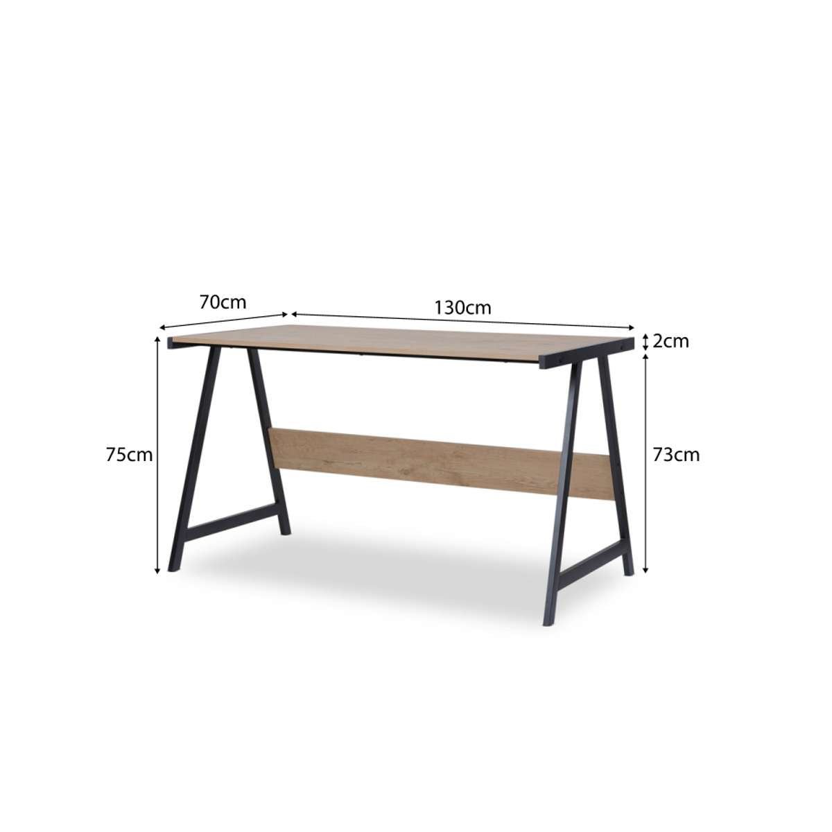 Brixton Trestle Desk - White - Mocka Australia